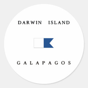 Darwin Island Galapagos Alpha Duikvlag Ronde Sticker