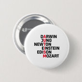 Darwin Jung Newton Einstein Edison Mozart Autisme Ronde Button 5,7 Cm (Voorkant /achterkant)