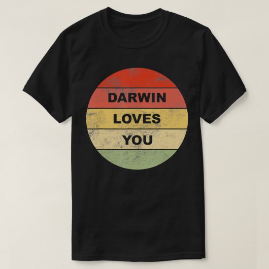 Darwin Loves You Atheist Pro Science Non Religious T-shirt (Design voorkant)