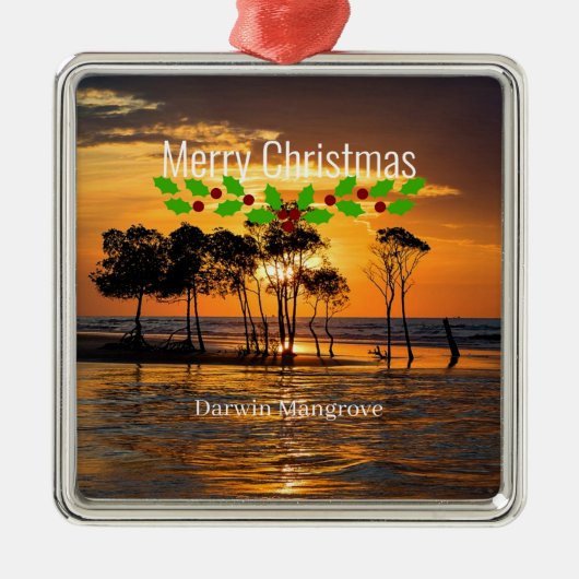 Darwin mangrove, Prettig kerstfeest Metalen Ornament (Voorkant)