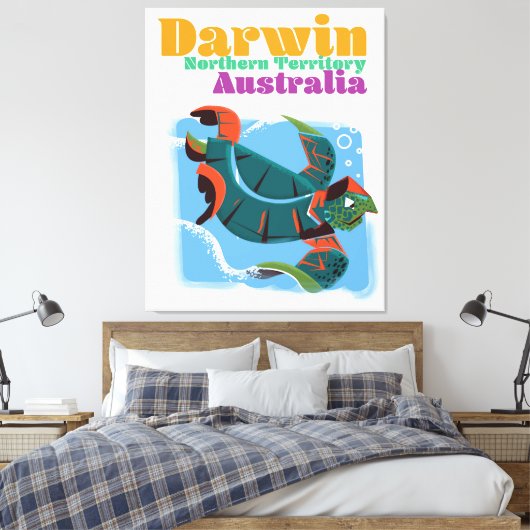 Darwin, Northern Territory Australia reisposter Canvas Afdruk (Insitu (Slaapkamer))
