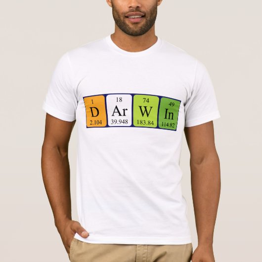 Darwin periodiek lijstnaam shirt (Voorkant)
