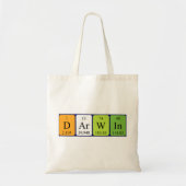 Darwin periodieke lijstnaam canvas tas (Voorkant)