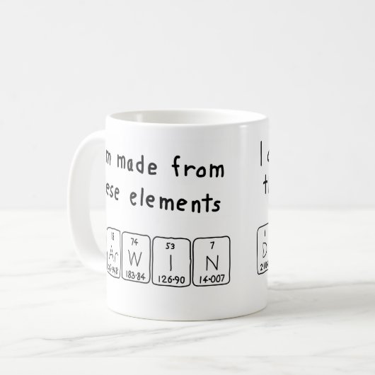 Darwin periodieke lijstnaam mok (Voorkant links)