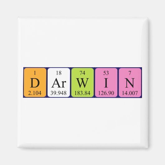 Darwin periodieke table name magnet (Voorkant)