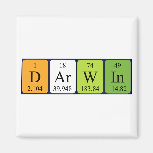 Darwin periodieke table name magnet (Voorkant)
