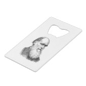 Darwin Portrait Evolution/ Charles Darwin Creditkaart Flessenopener (Voorkant Gekanteld)