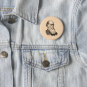 Darwin Portrait Evolution/ Charles Darwin Ronde Button 5,7 Cm (In situ)