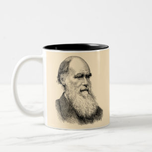 Darwin Portrait Evolution/ Charles Darwin Tweekleurige Koffiemok