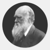 Darwin Portrait Ronde Stickers (Voorkant)