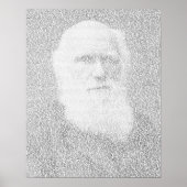 Darwin-portret gemaakt van de tekst "Oorsprong van Poster (Voorkant)