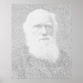 Darwin-portret gemaakt van de tekst "Oorsprong van Poster