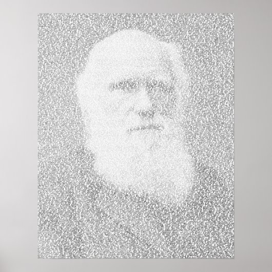 Darwin-portret gemaakt van de tekst "Oorsprong van Poster (Voorkant)