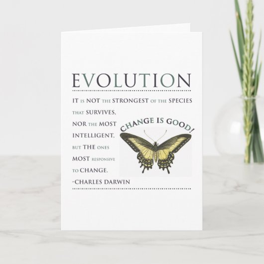 Darwin Quote Evolution Kaart (Voorkant)