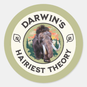 Darwin’s Hairiest Theory: een wollige mammoet Ronde Sticker