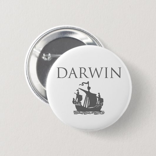 Darwin & Ship Ronde Button 5,7 Cm (Voorkant /achterkant)