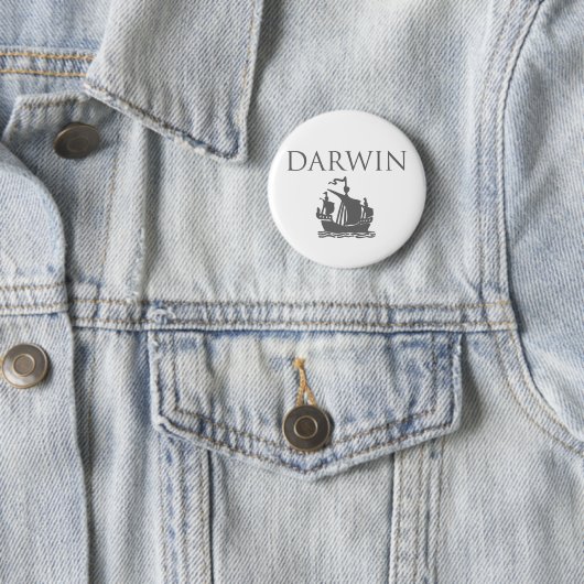 Darwin & Ship Ronde Button 5,7 Cm (In situ)