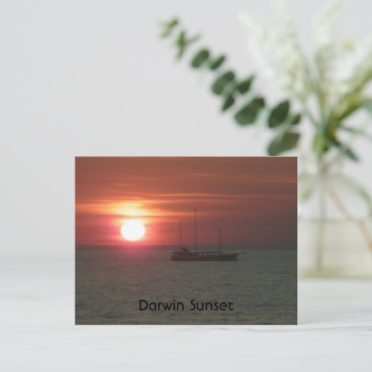 Darwin Sunset Briefkaart (Staand voorkant)