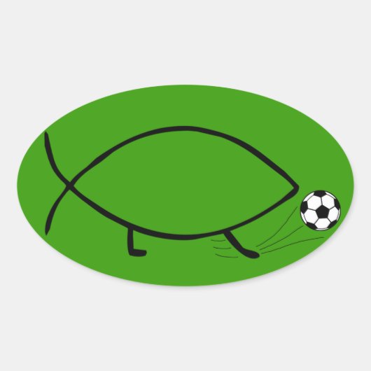Darwin Voetbal Kick Ovale Sticker (Voorkant)