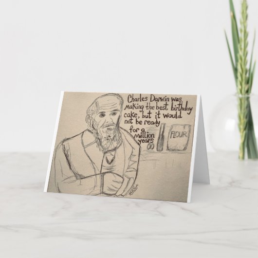 Darwin wacht op de beste verjaardagstaart, Kaart (Voorkant)