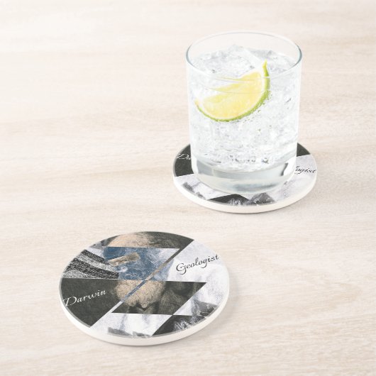 Darwin was een Geoloog Sandstone Onderzetter (Zijkant)