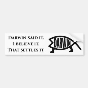 Darwin zei het bumpersticker