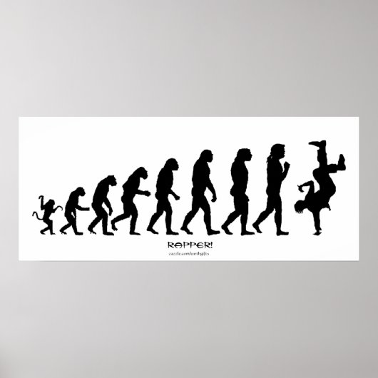 Darwiniaanse evolutie van Rap "RAPPER" Art Poster (Voorkant)