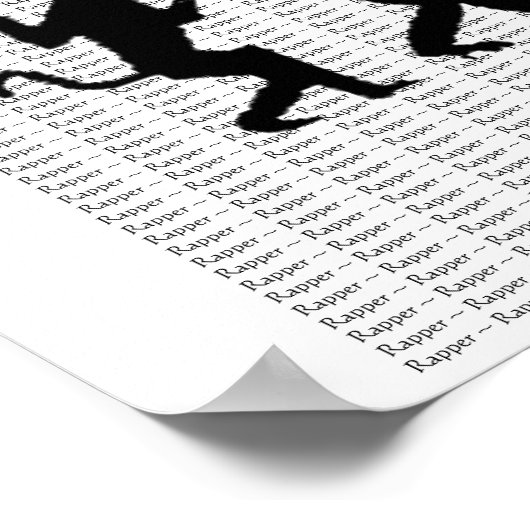 Darwiniaanse evolutie van Rap "RAPPER" Art Poster (Hoek)