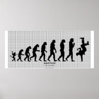 Darwiniaanse evolutie van Rap "RAPPER" Art Poster