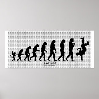 Darwiniaanse evolutie van Rap "RAPPER" Art Poster