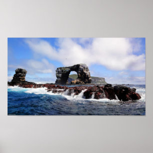 Darwins Arch op de Galapagos-eilanden Poster