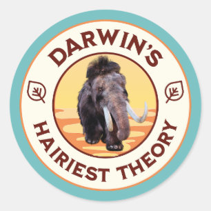 Darwins Haarigste Theorie Zachte Wollige Mammoet  Ronde Sticker