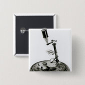 Darwins microscoop vierkante button 5,1 cm (Voorkant /achterkant)