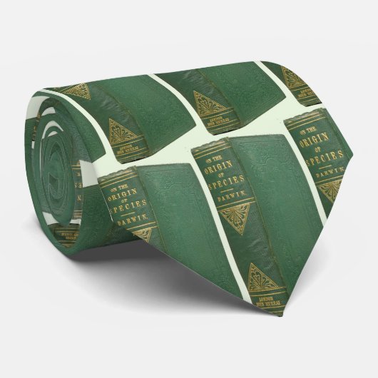 Darwins Origin Green background Stropdas (Opgerold)