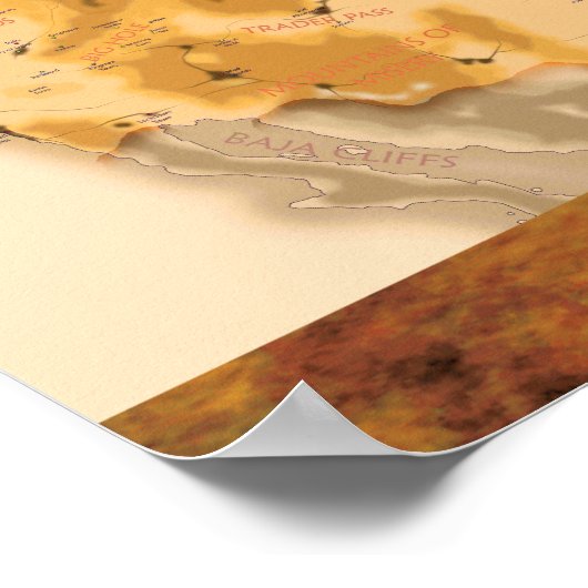 Darwins World Twisted Earth Map met achtergrond Poster (Hoek)