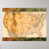 Darwins World Twisted Earth Map met achtergrond Poster (Voorkant)
