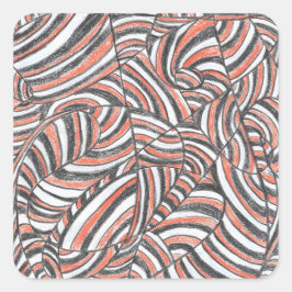 Darya | Abstracte Handgetekende Kunst Vierkante Sticker