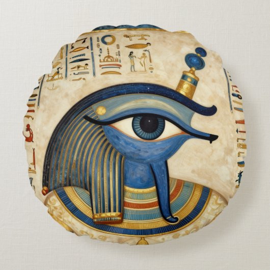 Das Ägyptische Auge´1 Rond Kussen (Voorkant)