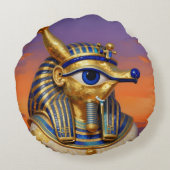 Das Ägyptische Auge´5 Rond Kussen (Achterkant)