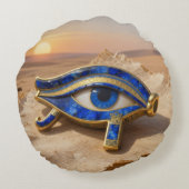 Das Ägyptische Auge´9 Rond Kussen (Achterkant)
