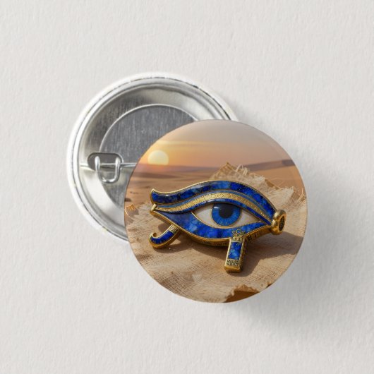 Das Ägyptische Auge´9 Ronde Button 3,2 Cm (Voorkant /achterkant)
