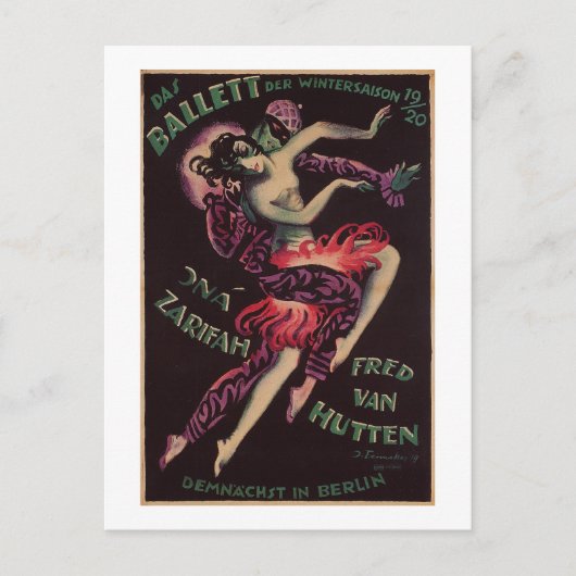 Das Ballett (The Ballet), Josef Fenneker Briefkaart (Voorkant)