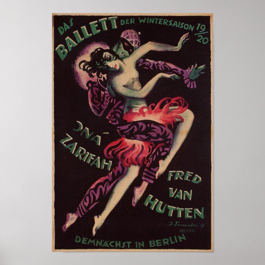 Das Ballett (The Ballet), Josef Fenneker Poster (Voorkant)