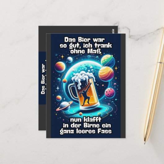 Das Bier im Kopf Briefkaart (Voorkant / Achterkant in situ)
