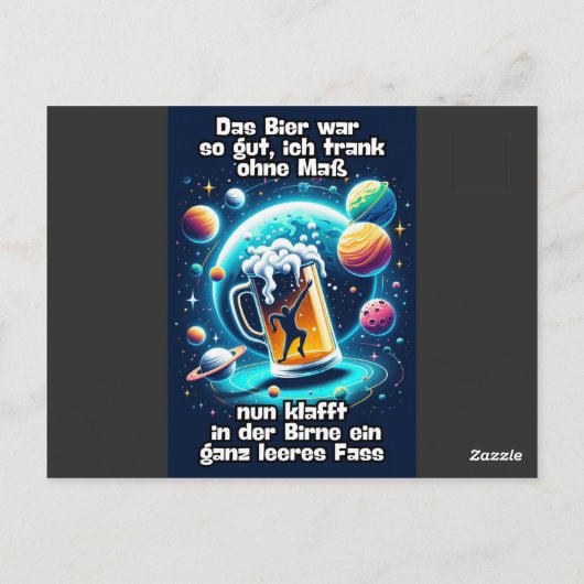 Das Bier im Kopf Briefkaart (Achterkant)