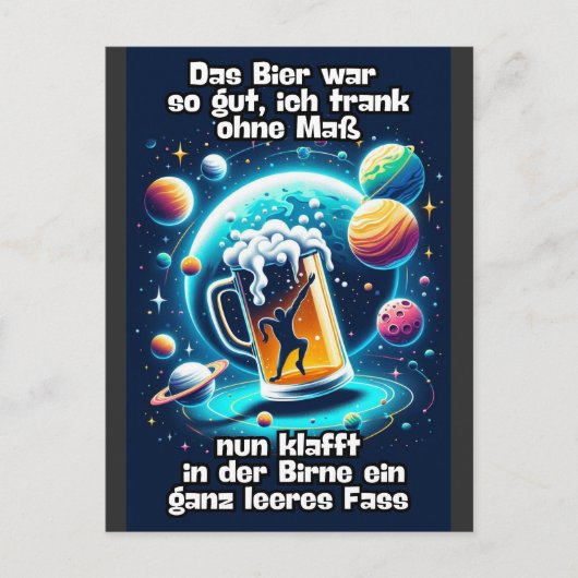 Das Bier im Kopf  Briefkaart (Voorkant)