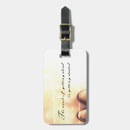 Das Geheimnis vom Vorankommen Bagagelabel (Voorkant verticaal)