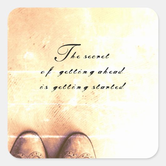 Das Geheimnis vom Vorankommen Vierkante Sticker (Voorkant)