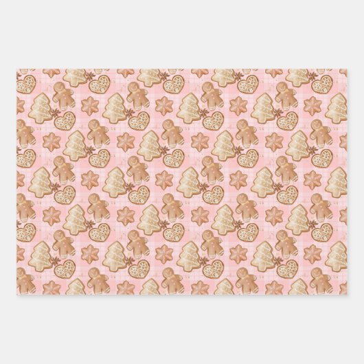 Das Gingerbrood Mannen Huis Trees sterren Hartsroz Inpakpapier Vel (Voorkant 3)