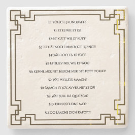 Das Kölsche Grundgesetz – Köln Cologne Jugendstil Stenen Onderzetter